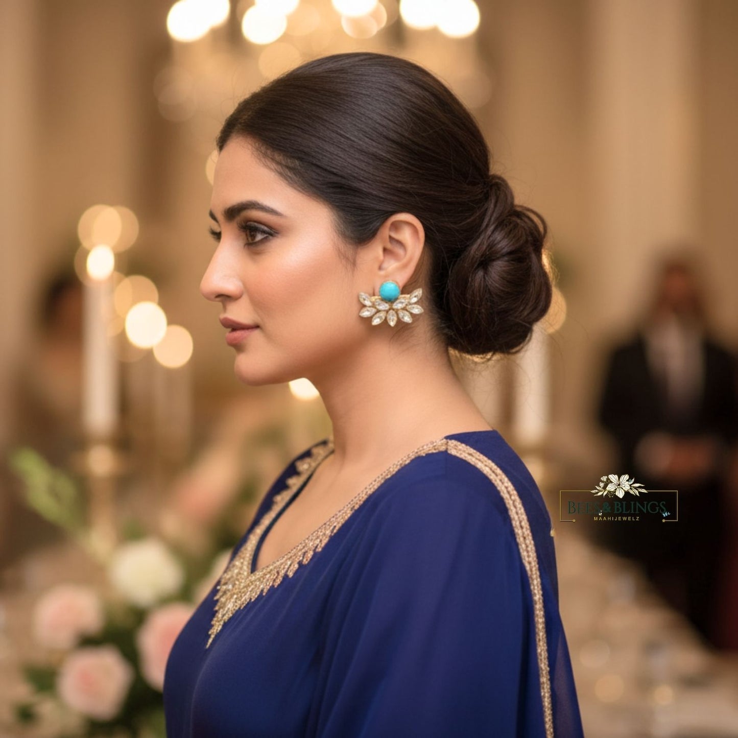 Turquoise-kundan-statement-studs-model