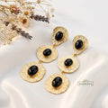 Golden Black Drop Earrings
