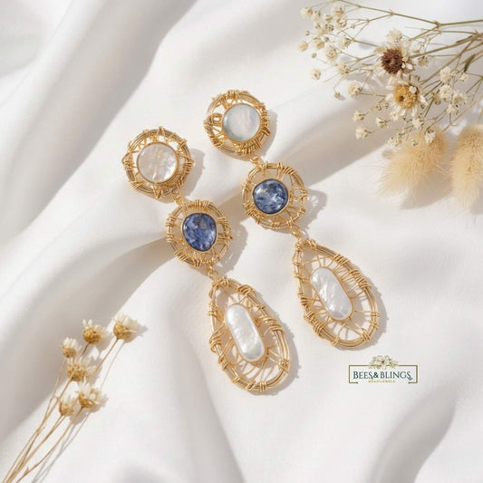 Gold Plated Handmade Drop Earrings