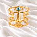 Golden EvilEye Statement Cuff Bracelet