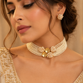 Multi-Strand Pearl Look Choker Necklace