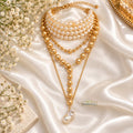 Golden Pearl Layered Choker Necklace