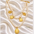 Emerald Green Pearl layered Necklace