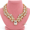 Golden Rhinestone Statement Necklace