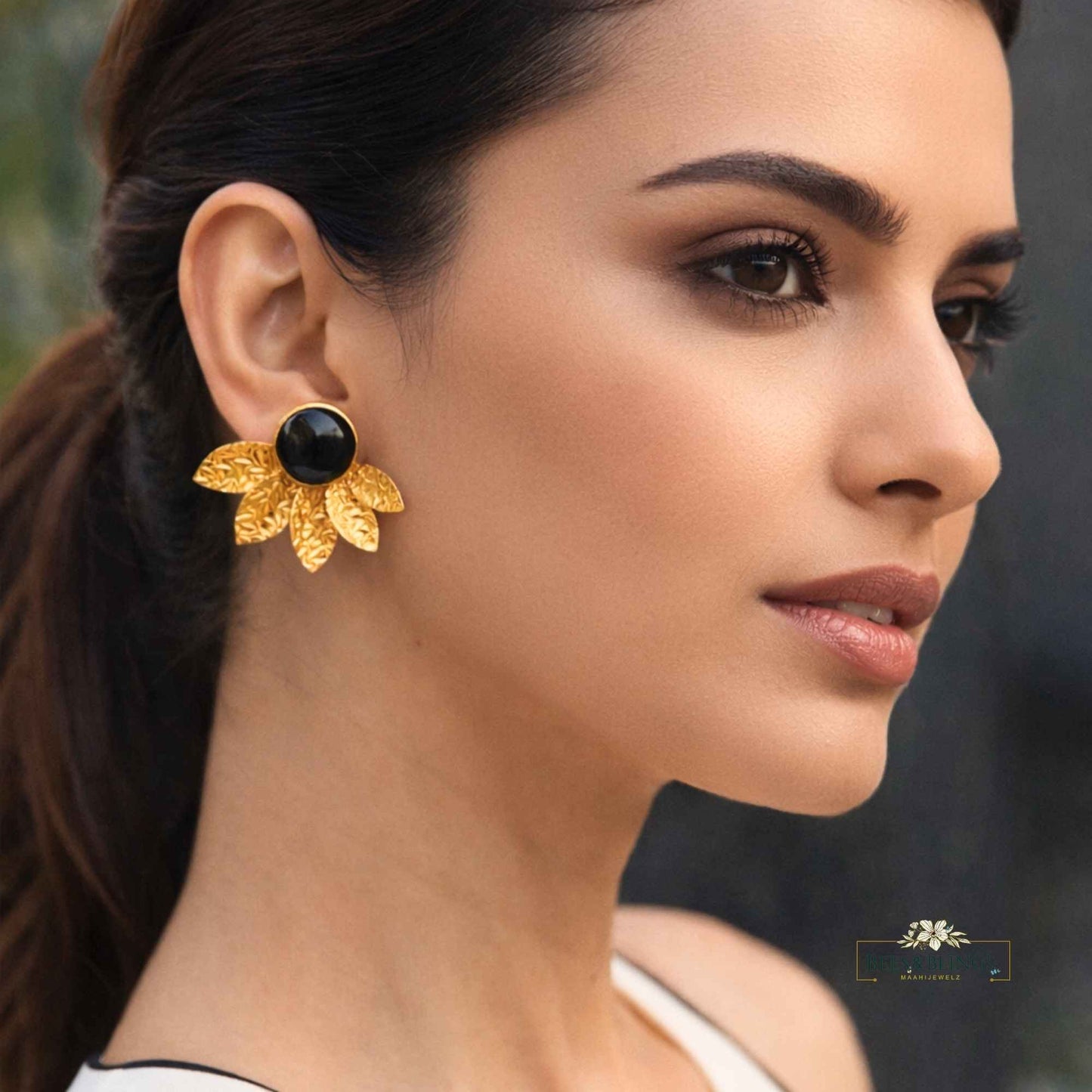 black-golden-statement-studs