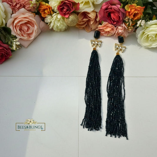 black-tassel-long-statement-earrings