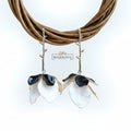 black-white-floral drop-statement-earring