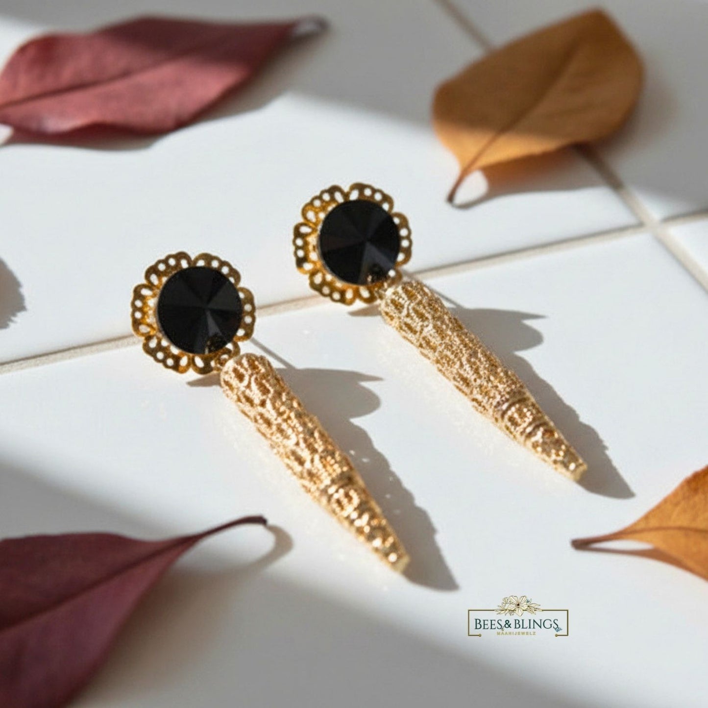 Black Party Drop Earrings