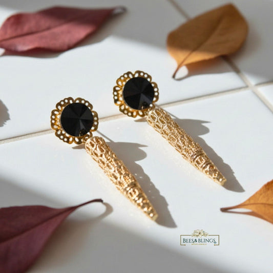 Black Party Drop Earrings