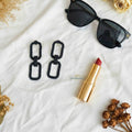 Black Rhinestone Party Statement Earrings