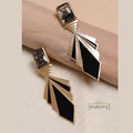 goldplated black statement earrings