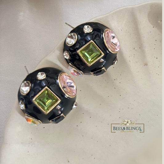Enamel-Stud-statement-Earrings