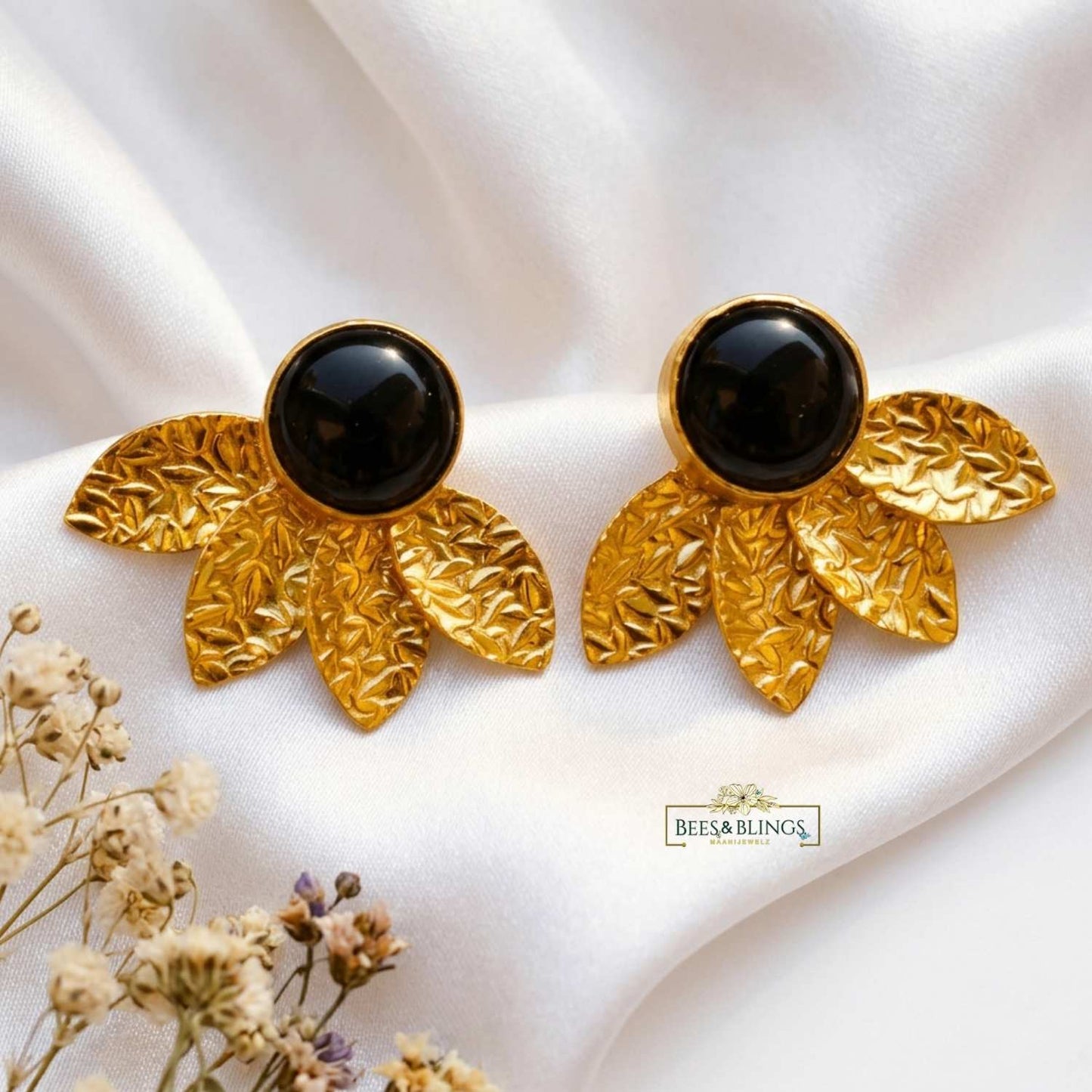 black-stud-earrings
