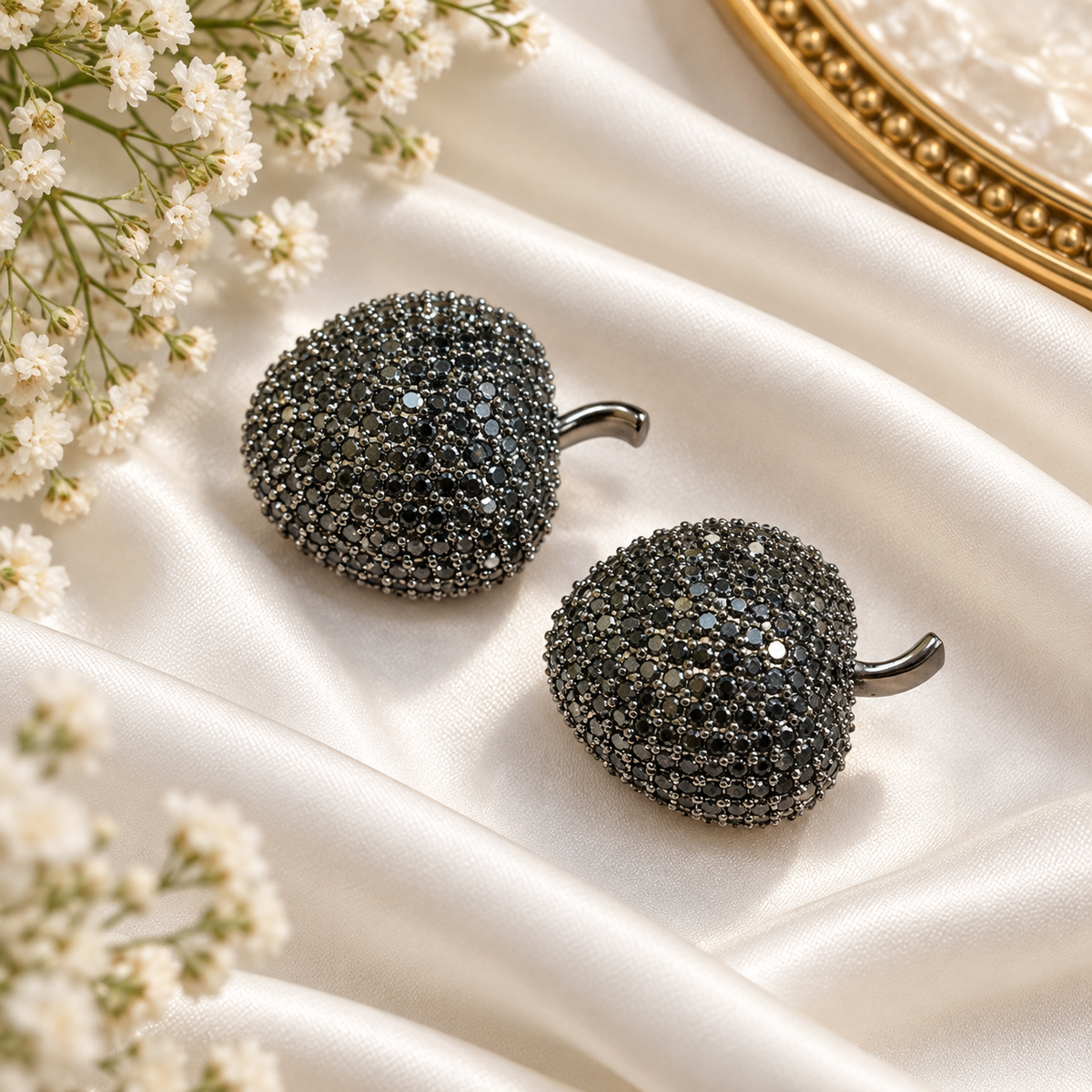 Black Statement Stud Earrings