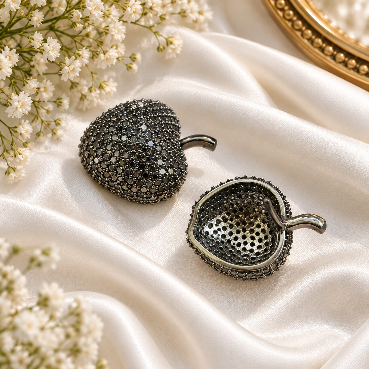 Black Statement Stud Earrings