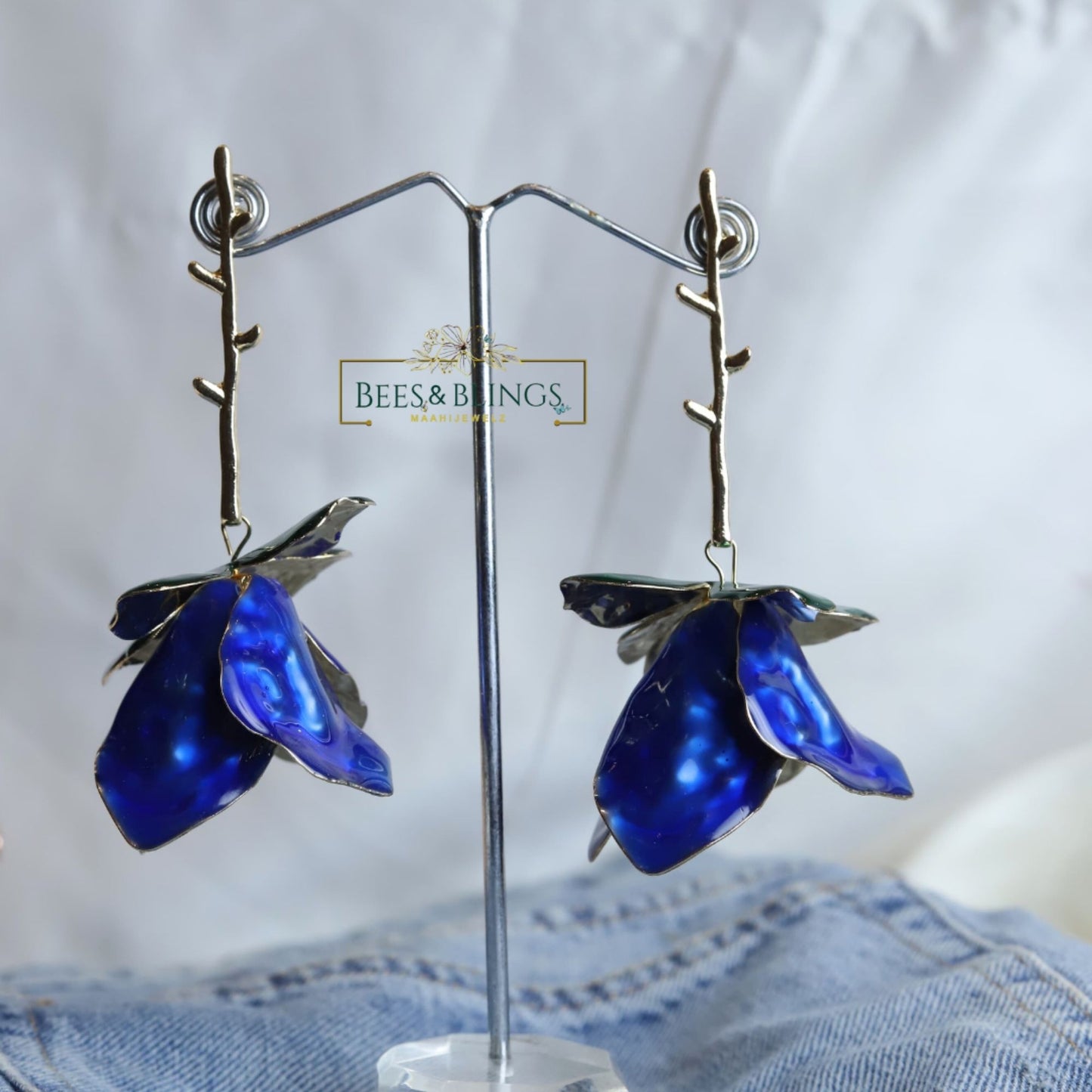 blue-floral-drop-statement-earrings