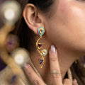 Golden Druzy Statement Earrings