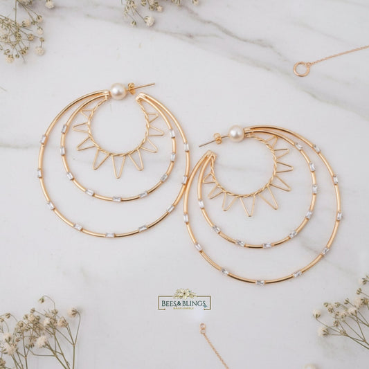 Golden Hoops Statement Earrings