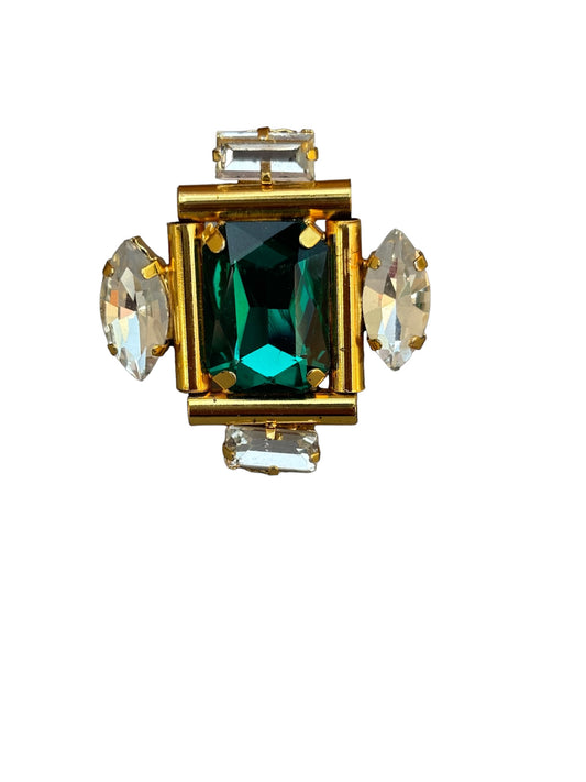 bottle green-statement-ring