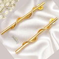 Gold-Plated Twisted Bar Drop Earrings