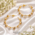 Golden Crystal Hoop Earrings  – Statement Earrings for Women