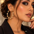 Golden Crystal Hoop Earrings  – Statement Earrings for Women