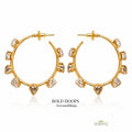 Golden Crystal Hoop Earrings  – Statement Earrings for Women