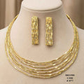 Gold Tone Multi-Strand Hasli Necklace Set  – Contemporary Statement Jewellery
