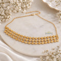 Golden Triple Layer Coin Choker Necklace