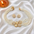 Multi-Strand Pearl Look Choker Necklace