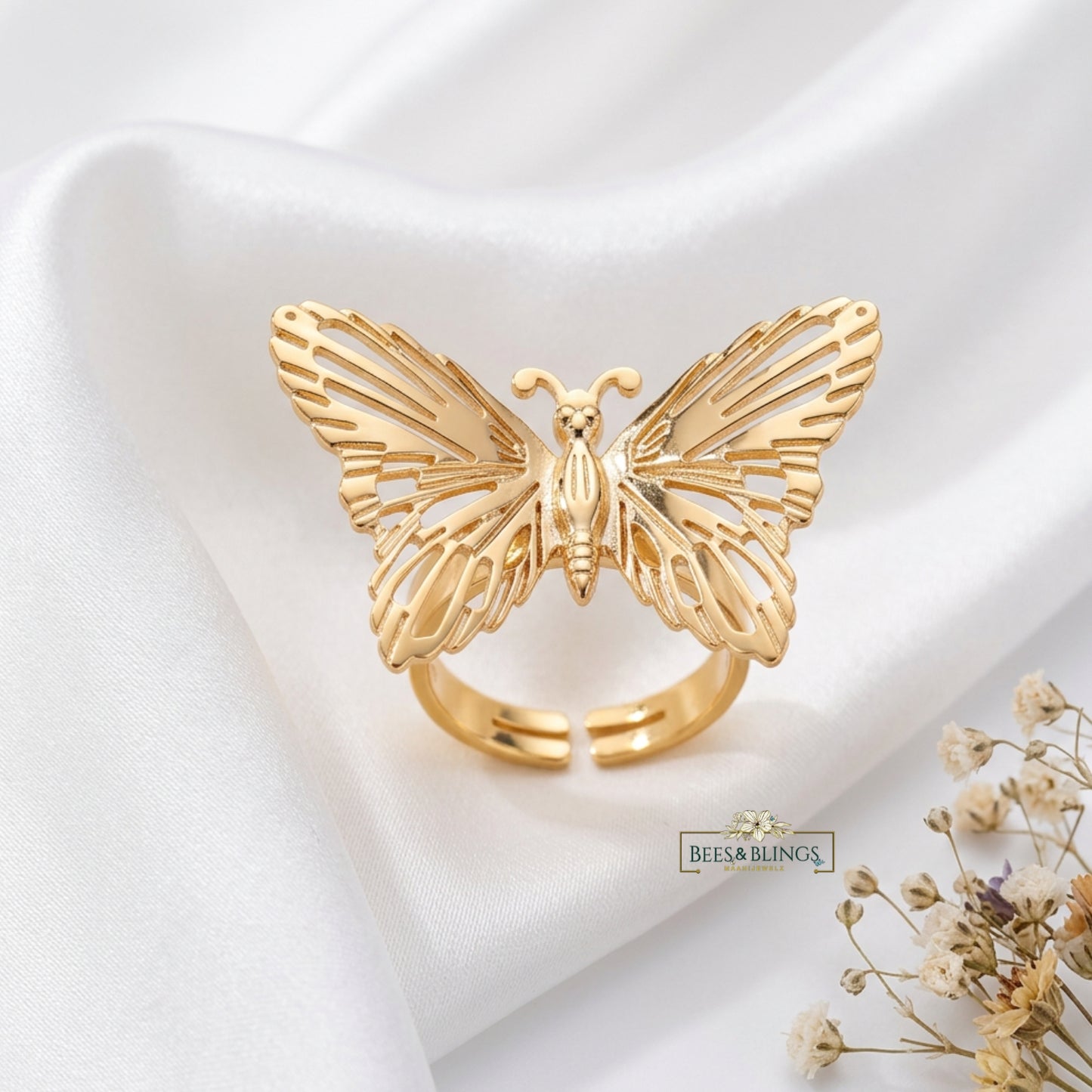 Golden Butterfly Ring
