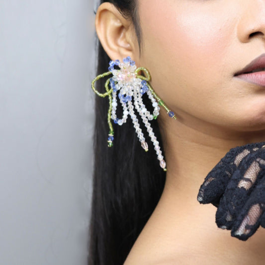 Handcrafted Crystal Beaded  Statement Earrings