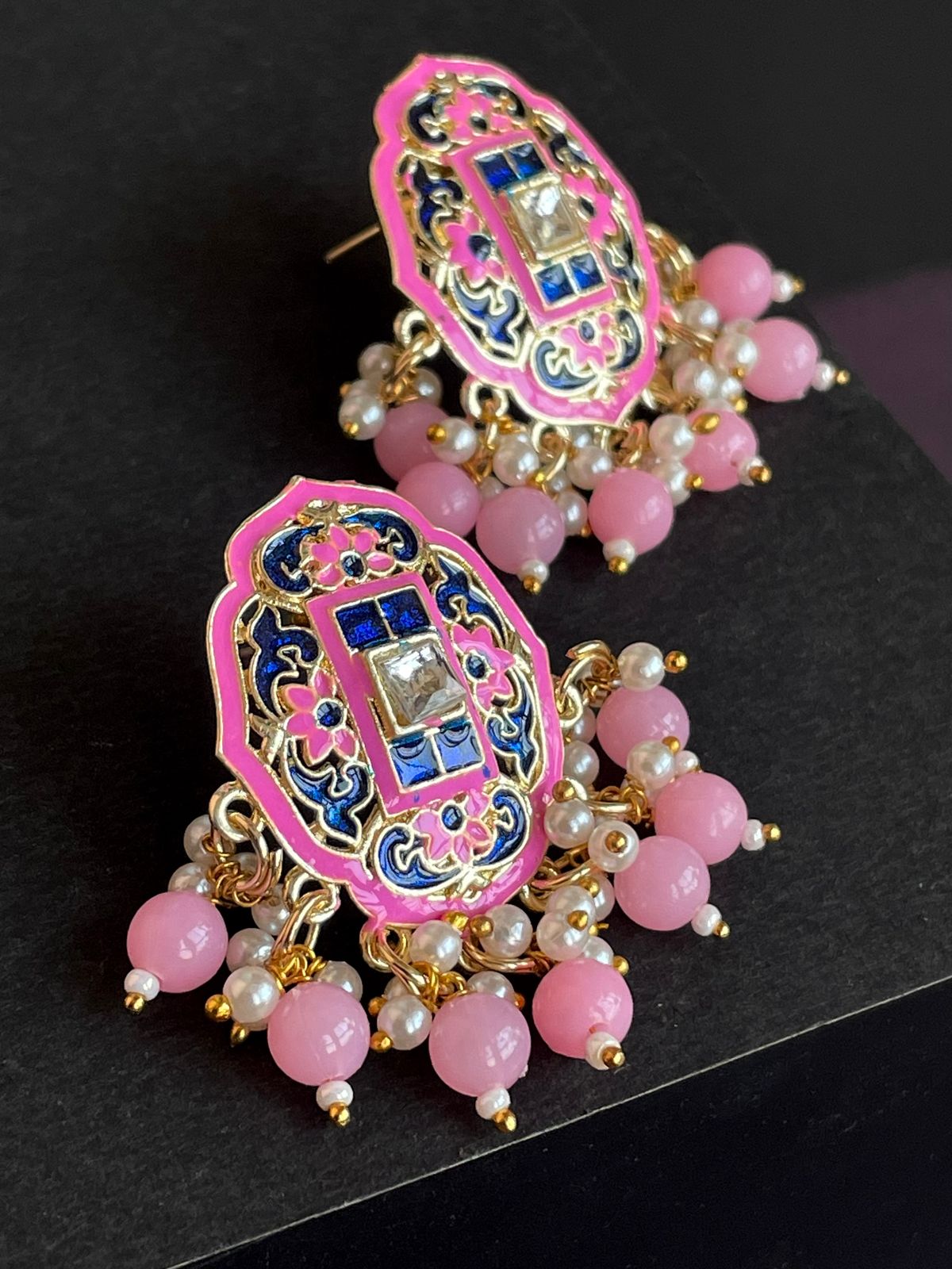 kundan ethnic stud earrings