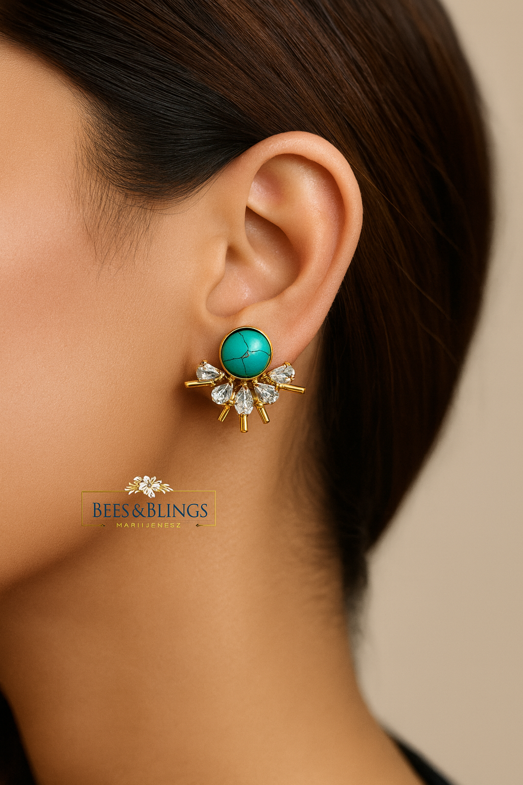 turquoise-party-stud-earrings