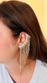 Golden Crystal Statement Tassel Ear Cuff