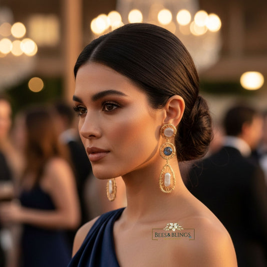 Gold Plated Statement Drop Earrings