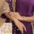 Golden floral Ghungroo Haath Phool (PAIR)