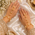 Golden floral Ghungroo Haath Phool (PAIR)
