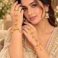 Golden floral Ghungroo Haath Phool (PAIR)