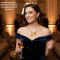 Golden Anti-Tarnish Face Statement Necklace | Gold Plated