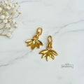 Gold Leaf Drop Statement Earrings