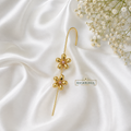 Golden floral ear climbers
