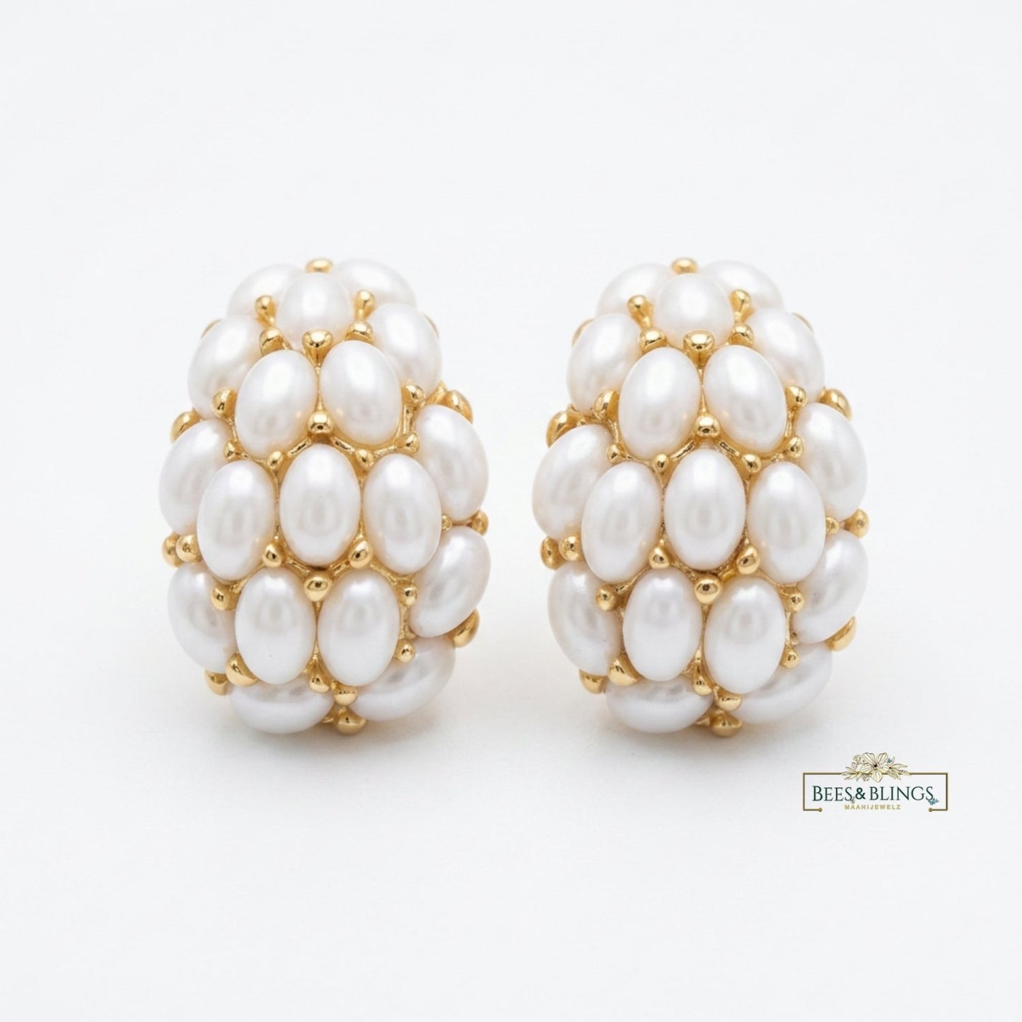 White Pearl Teardrop Earrings