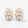 White Pearl Teardrop Statement Earrings