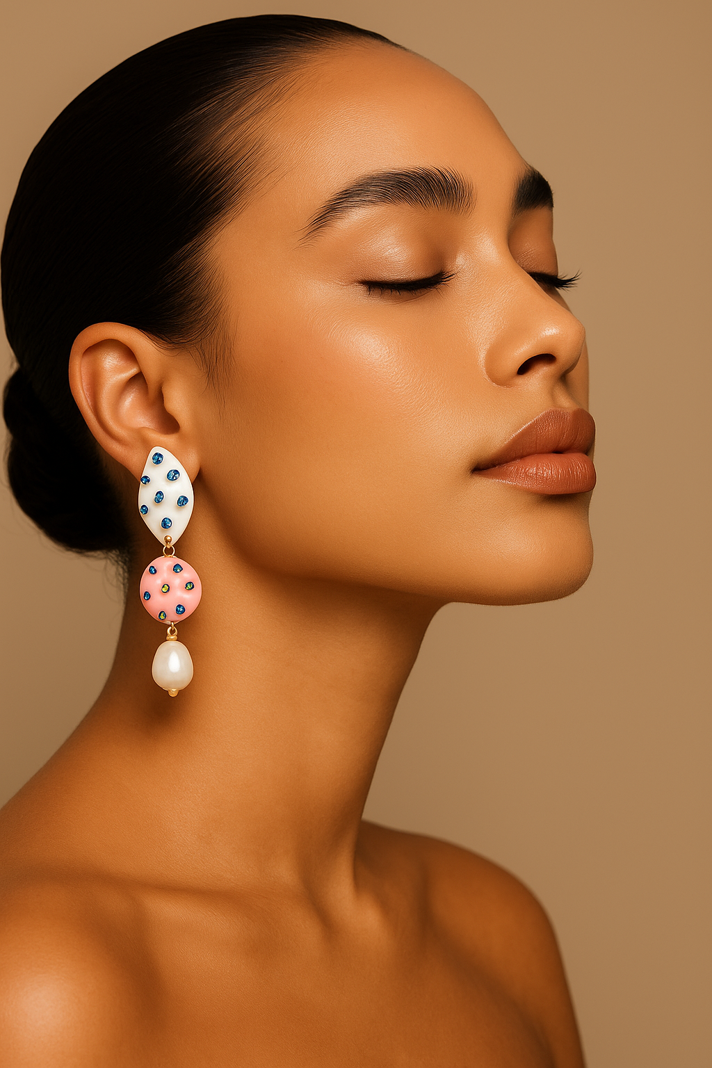 colorful  drop statement earrings