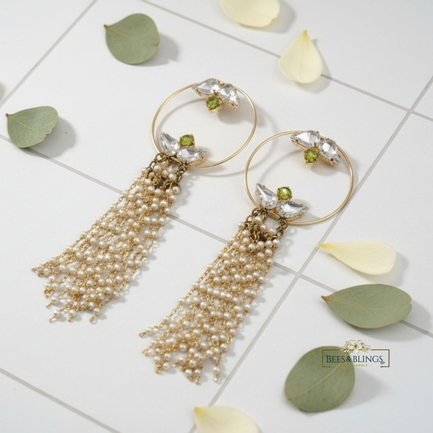 gold-pearl-tassel-earrings