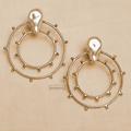 Golden casual statement earrings
