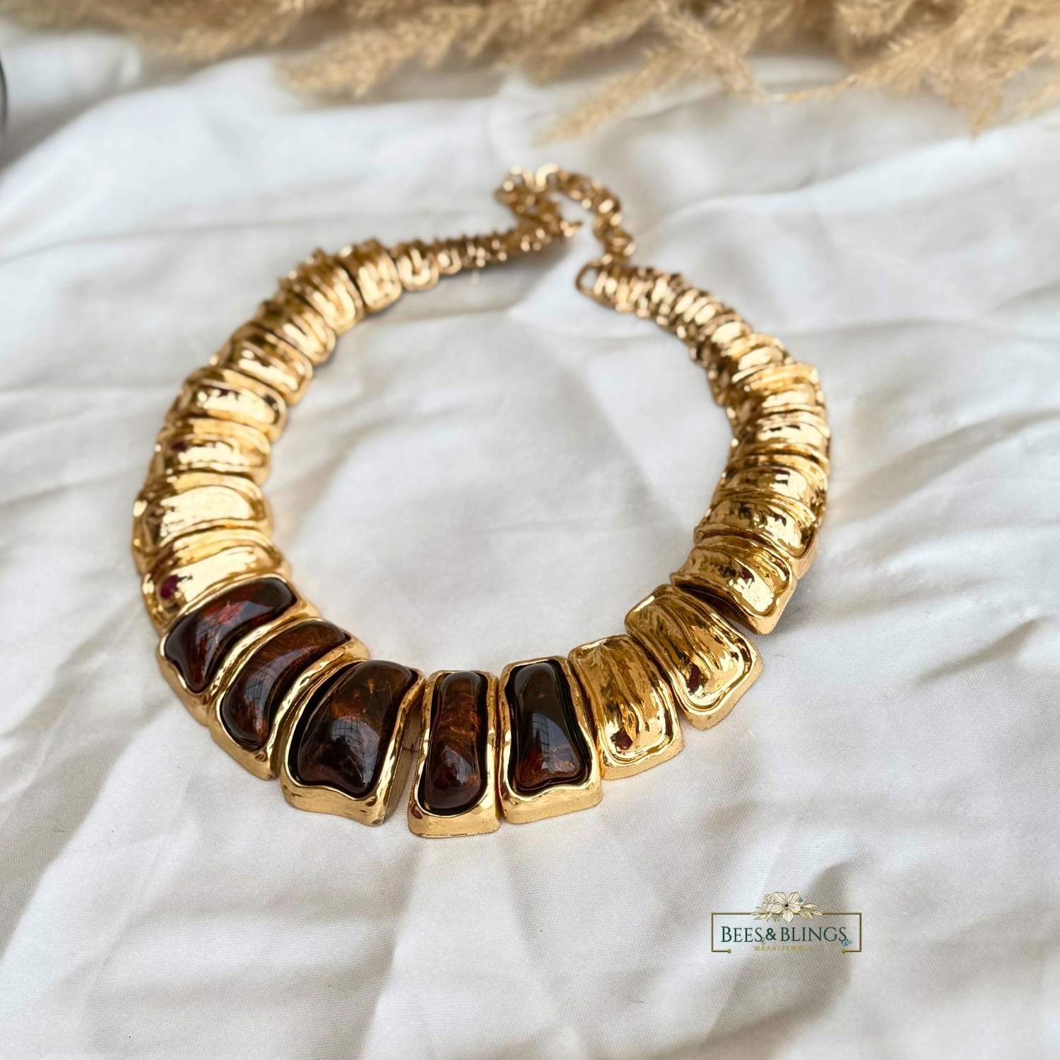 golden-brown-statement-necklace