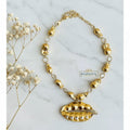 Gold Pearl Lips Statement Necklace