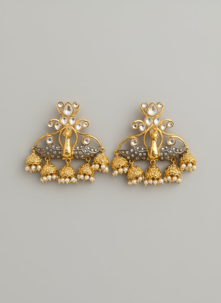 golden-kundan-wedding-jhumkis